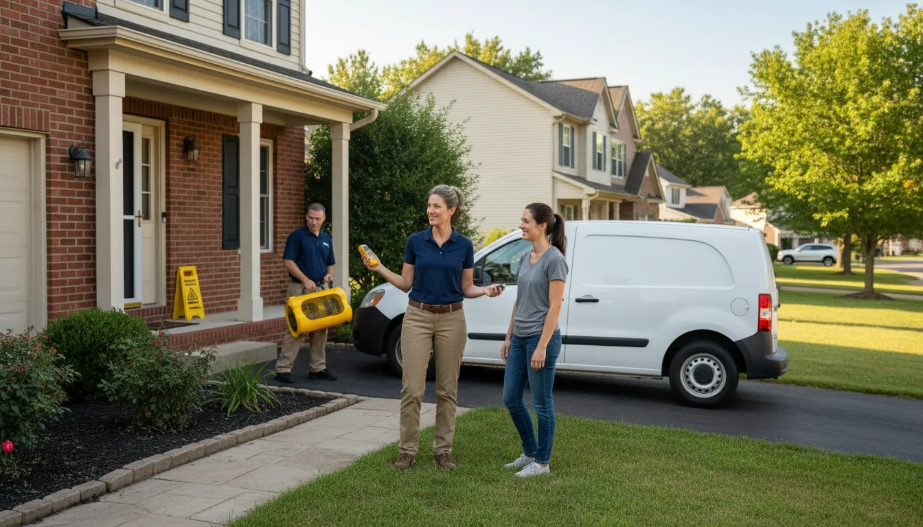 Residential water damage restoration in Andreas, PA